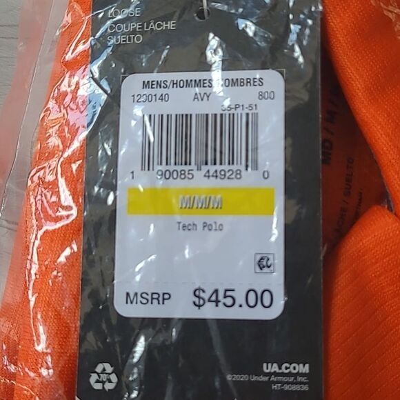 Under Armour Men's UA Tech™ Polo Orange M NWT‎ in packaging - Picture 7 of 9